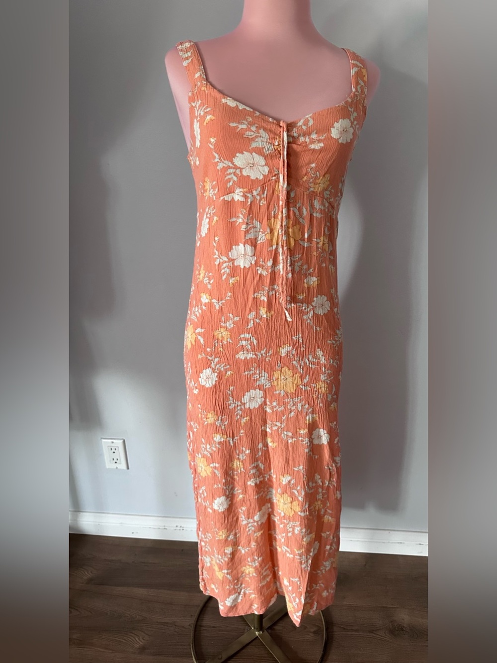 SO Coral Floral Maxi Dress with White and Yellow Flowers